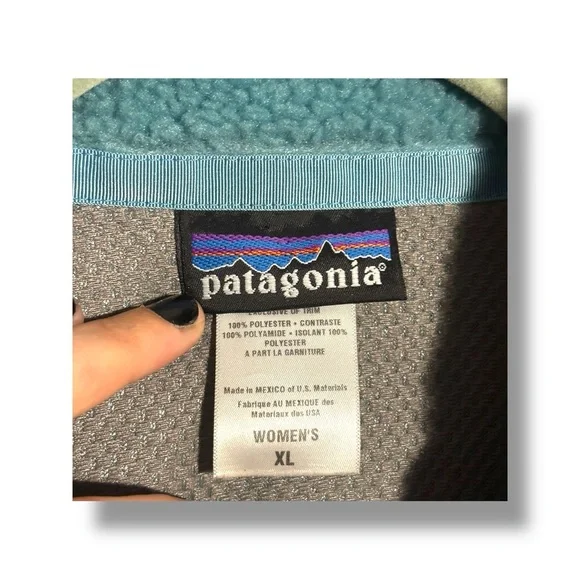 Patagonia Women’s Retro X Full Zip Long Sleeve Cozy Teal Fleece Jacket - Picture 10 of 15